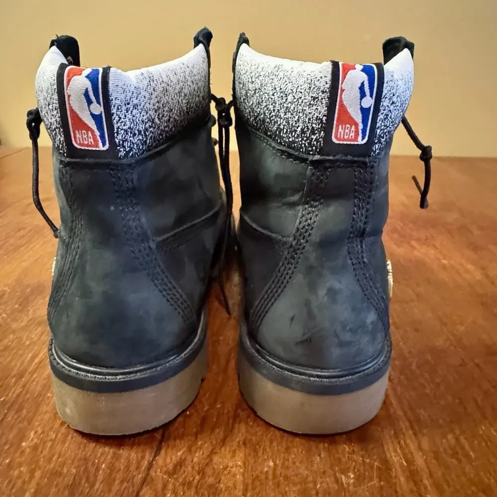 Timberland Boys 7 Blue Suede NBA Boots Canada Maple Leaf PrimaLoft EUC